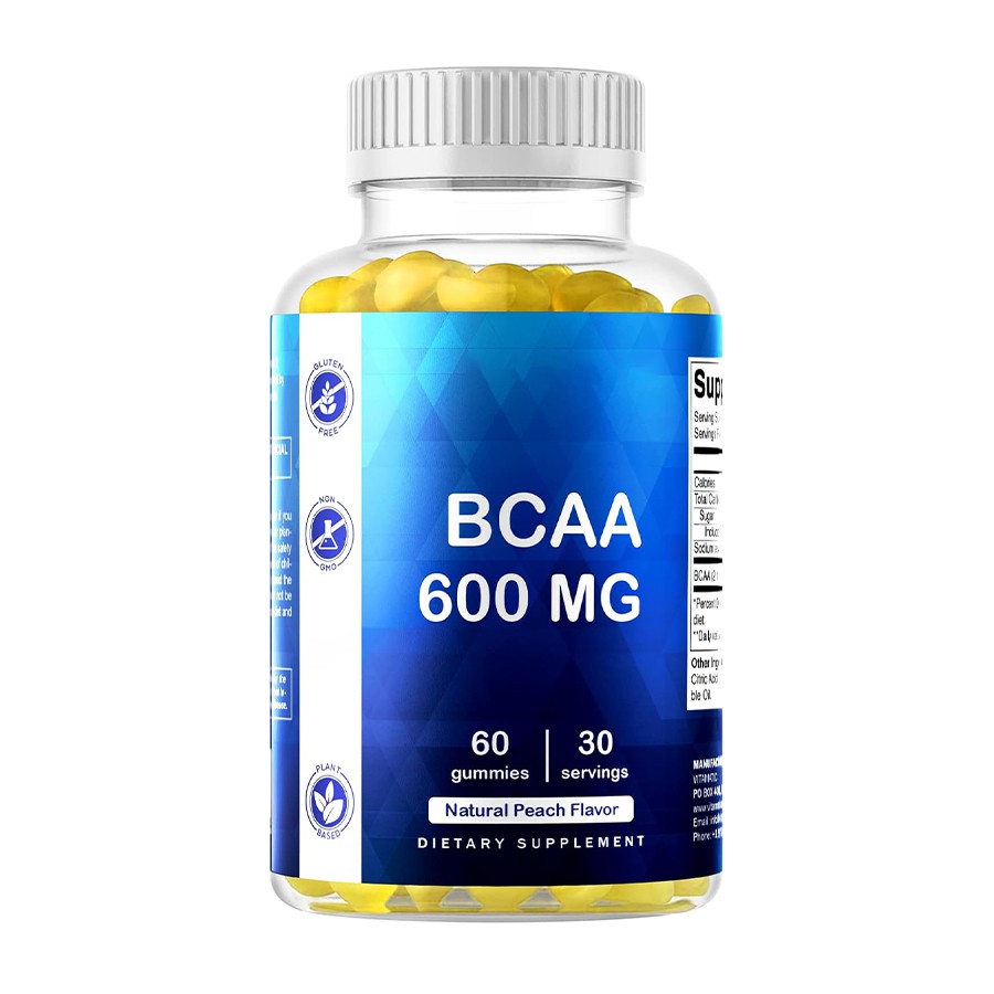 BCAA 600 mg Gummies diététiques Récupération des muscles naturels et soutien énergétique pour les modes de vie actifs