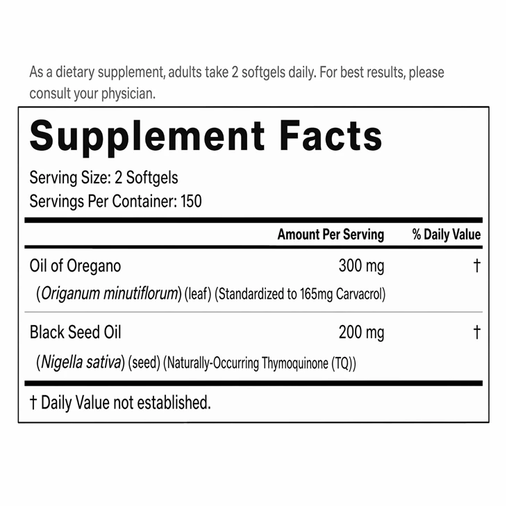 Oregano Oil Softgels Capsules
