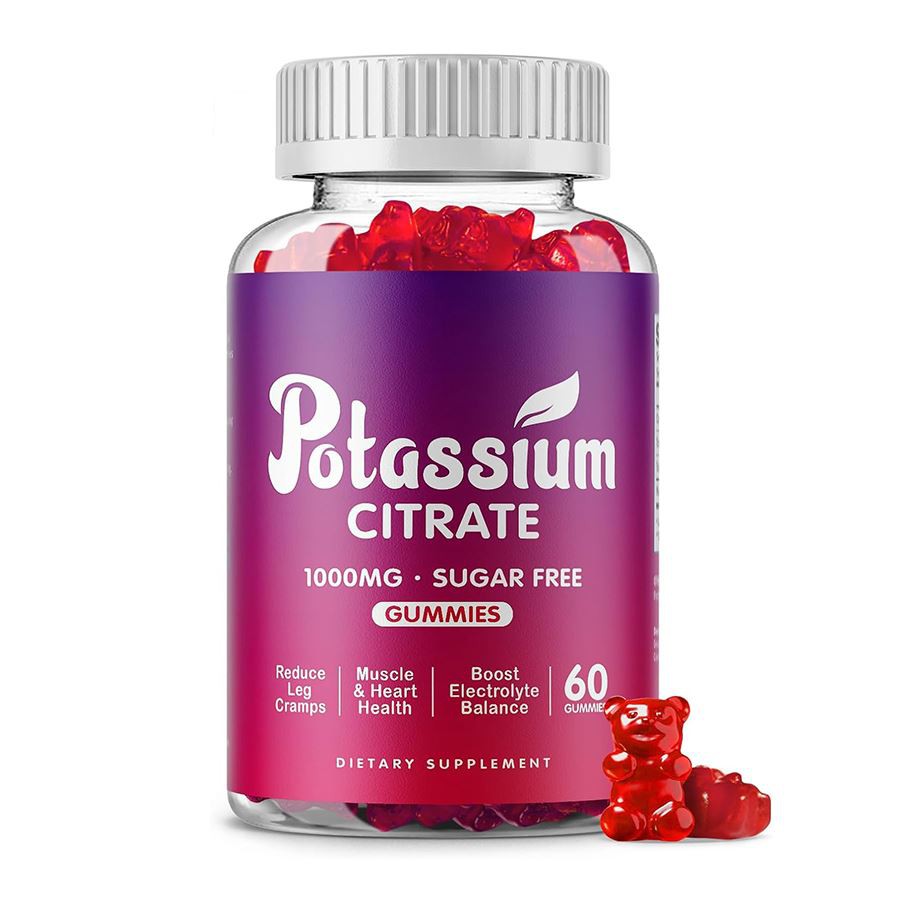 Gummies en citrate de potassium: Support d'électrolyte délicieux sans sucre pour le muscle, le cœur, le bien-être général