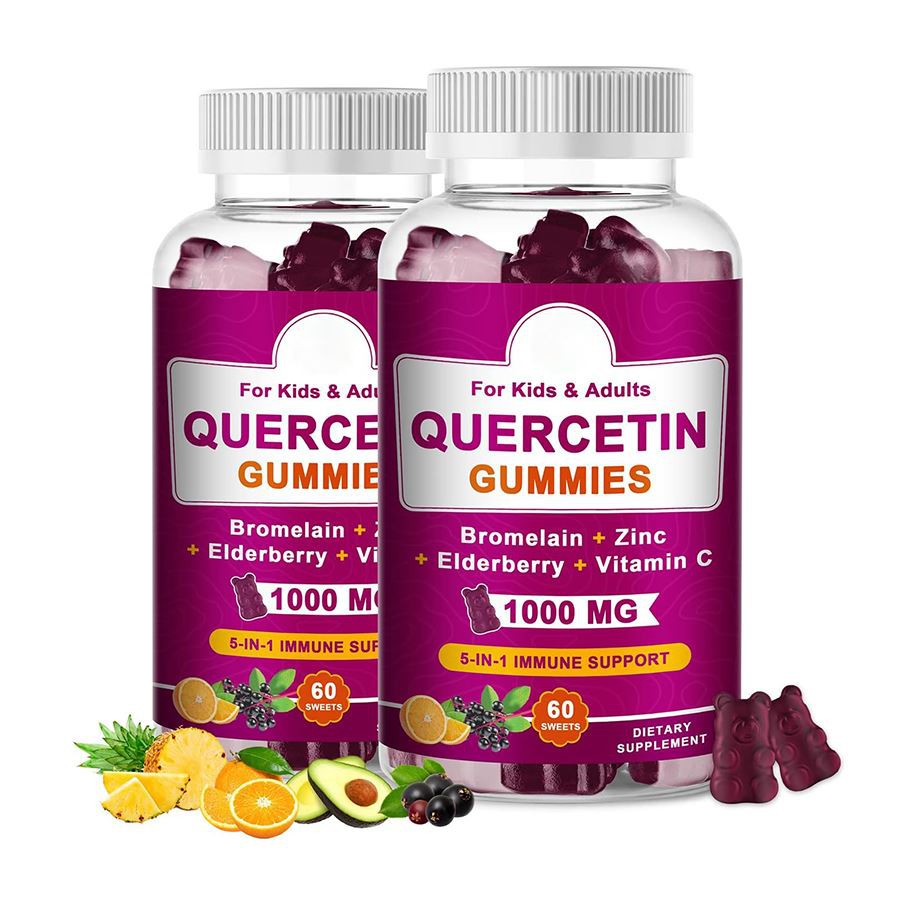 Gummies de Quercétine 5 en 1 mât de soutien immunitaire pour les enfants adultes